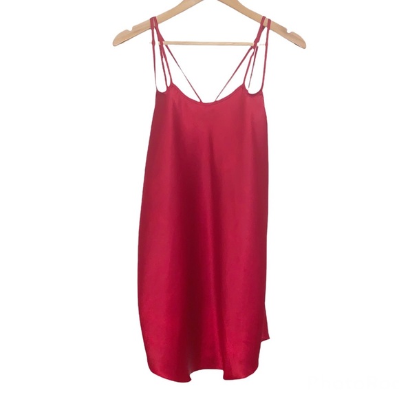Vintage La Senza Satin Slip Dress Red Size Large - Picture 1 of 8